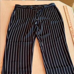 Banana Republic Black and White Striped Dress Pants
